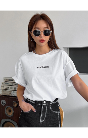 Wintage Baskılı Bayan T-shirt…