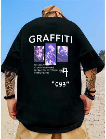 Enhandmade Graffiti Baskılı Erkek Tişört Özel Seri