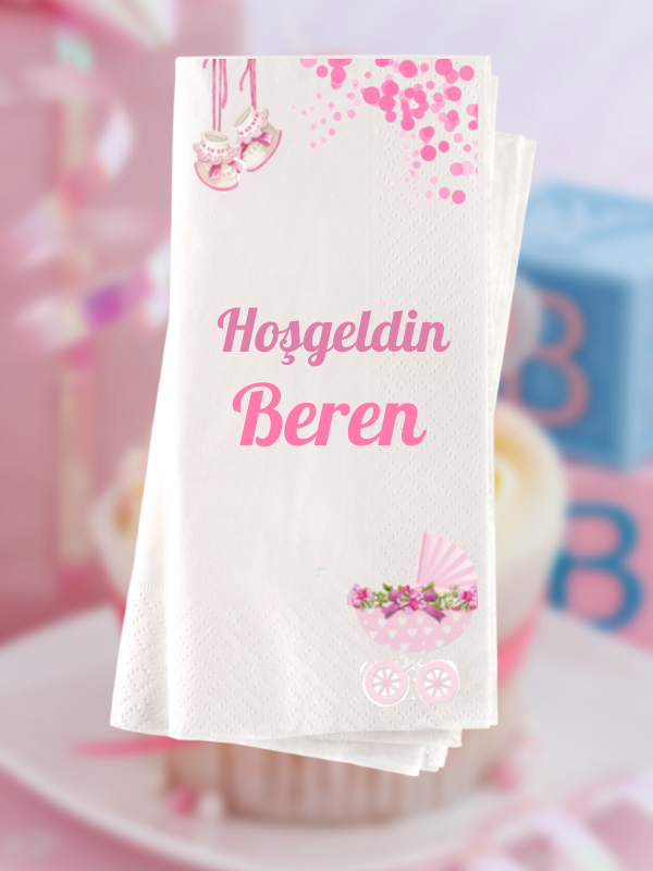 Bebek Doğumu Hoşgeldin Baskılı Konsept Peçete 20 Adet 009…