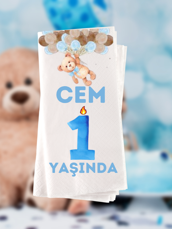 Çocuk Doğum Günü Yaş Baskılı Konsept Peçete 20 Adet 012…