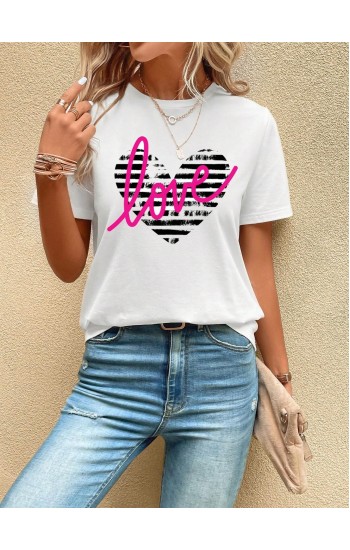 Love Baskılı  Oversize T-shirt Kadın…