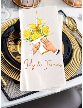 Baskılı Peçete Düğün Wedding Printed Napkin Peçetesi 20 adet