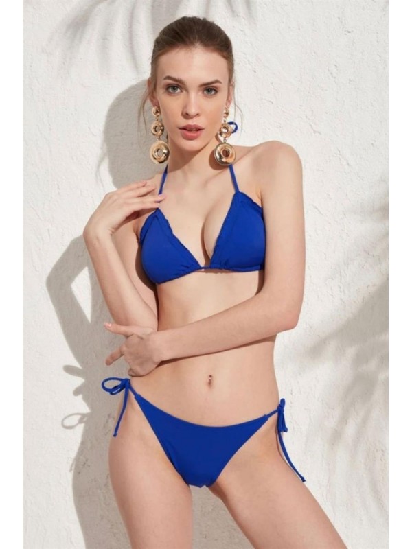 Bella Notte Saks Fırfırlı Bikini Takım N09T