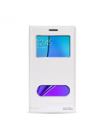 FitCase Dolce Samsung Note 5 (N920) Gizli Mıknatıslı Pencereli Kılıf Beyaz