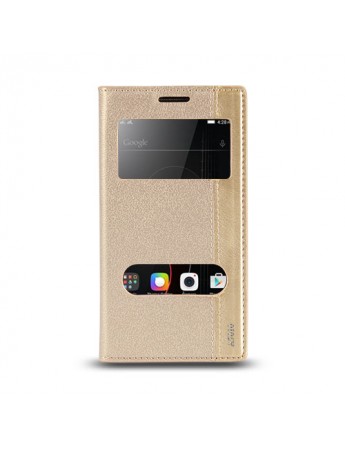 Lenovo A7010 Gizli Mıknatıslı Pencereli Magnum Kılıf Gold