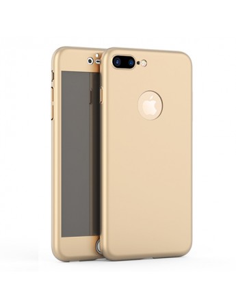 iPhone 7-8 Plus 360 Derece Koruma Arka Kapak Gold