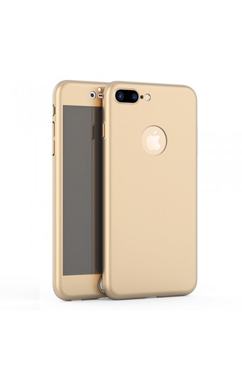 iPhone 7-8 Plus 360 Derece Koruma Arka Kapak Gold…