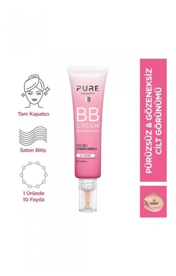 PURE BEAUTY BB Krem Spf50 Pa+++ Ivory 30 ml…