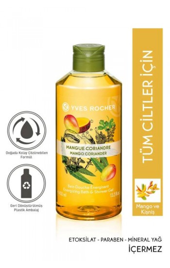 Yves Rocher Nemlendirici Duş Jeli - Canlandırıcı Mango Kişniş - 400m…