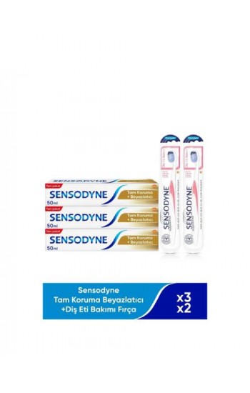 Sensodyne Tam Koruma Beyazlatıcıx3 + Diş Eti Bakımı Fırçax2…