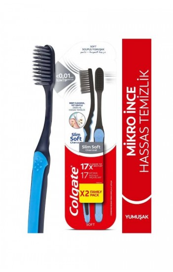 Colgate Mikro İnce Siyah Hassas Temizlik Yumuşak Diş Fırçası 1+1…