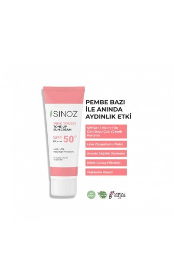 Sinoz Spf 50+ Pink Touch Ton Eşitleyici Pembe Yüz Güneş Kremi Pa++++ 5…