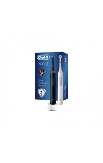 Oral-B Pro 3 - 3900 Siyah Beyaz 2'li Şarj Edilebilir Diş Fırçası Seti…