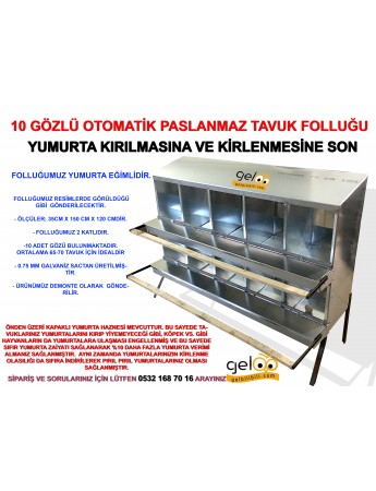 10 GÖZLÜ OTOMATİK TAVUK FOLLUK ÖNDEN TOPLAMALI