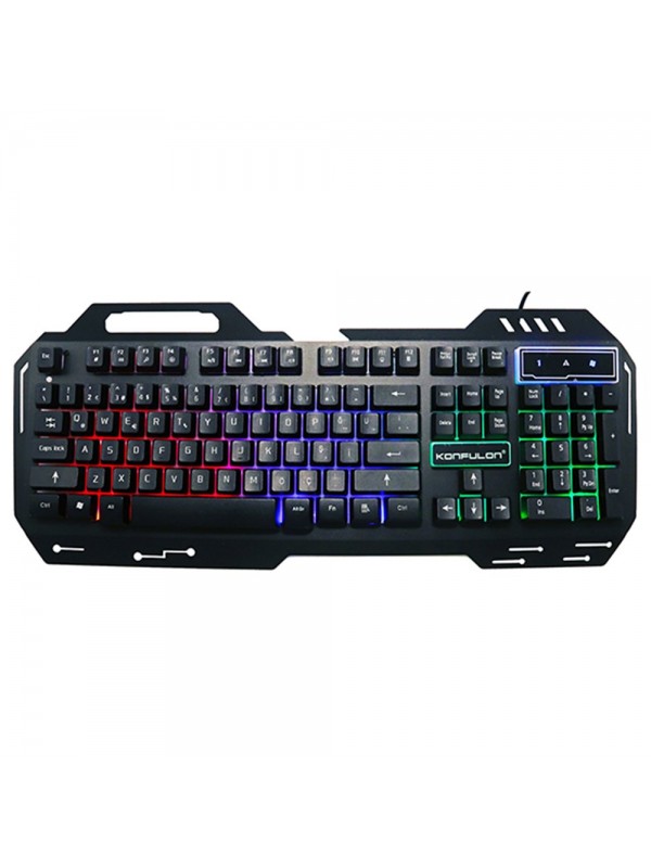 Konfulon V1 RGB Işıklı Metal Yüzey Kablolu Gaming Klavye…