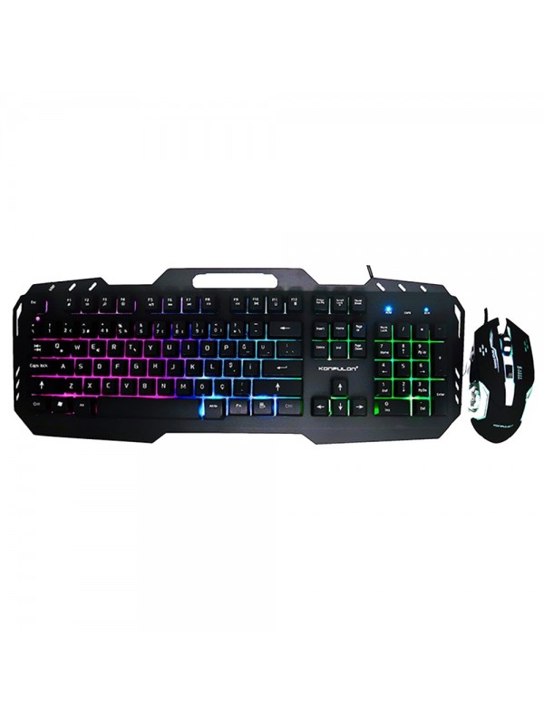 Konfulon W200 RGB Işıklı Gaming Combo Kablolu Klavye Mouse Set…