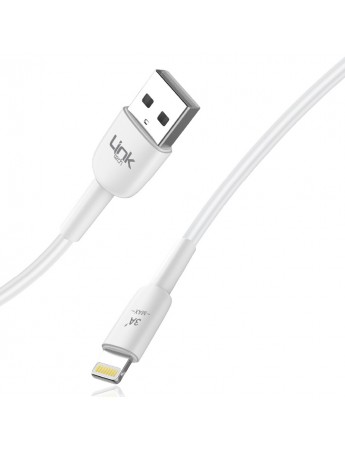 LinkTech K606 USB - iPh Lightning 3A 2mt Şarj Kablosu Beyaz