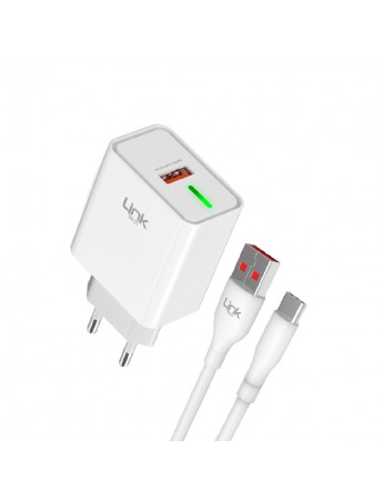 LinkTech C248 22.5W PD/QC USB - Type-C Kablolu Şarj Aleti Set Beyaz