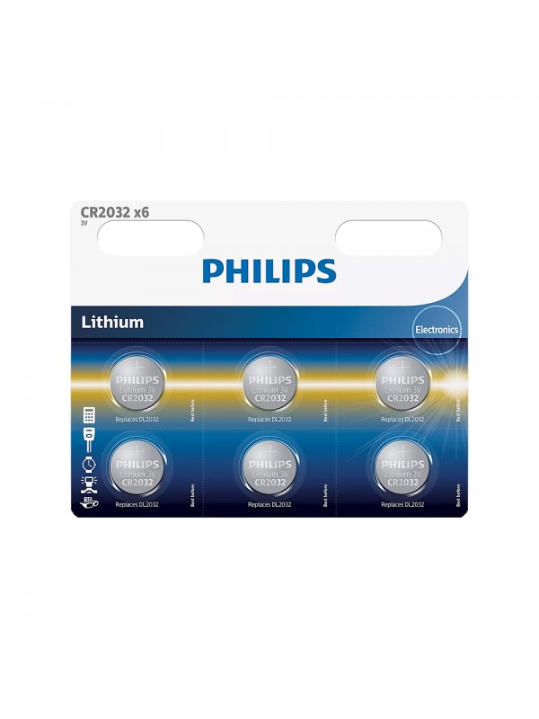 Philips CR2032 X6 Lithium Battery 3V Düğme Pil 6lı Paket…