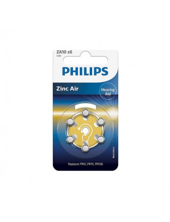 Philips ZA10 x6 PR70 İşitme Cihazı 1.4V Pil 6lı Paket 10 Numara