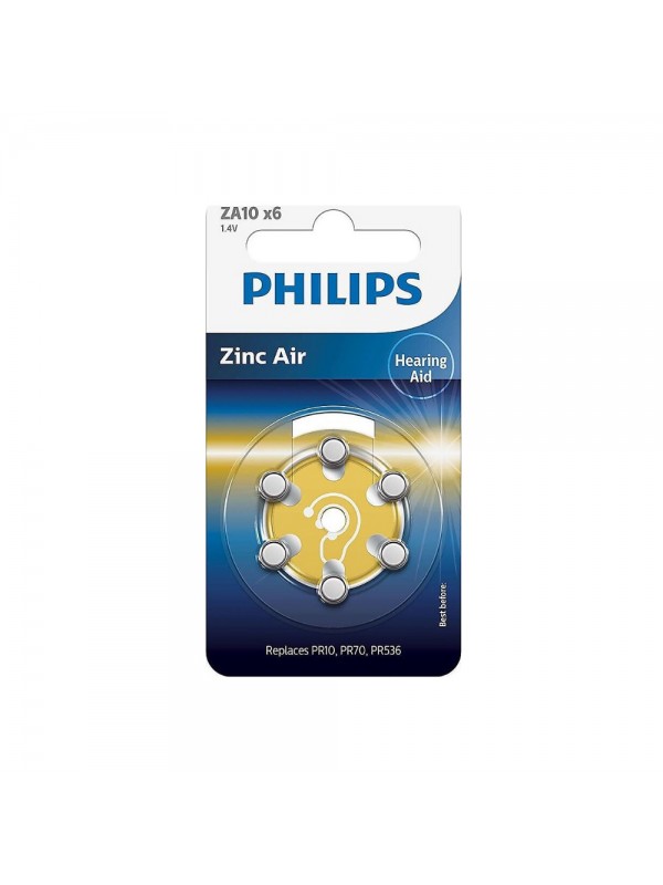 Philips ZA10 x6 PR70 İşitme Cihazı 1.4V Pil 6lı Paket 10 Numa…