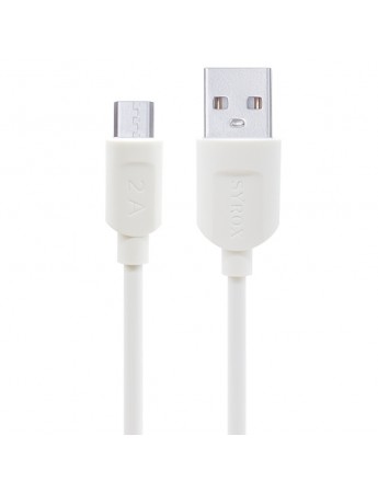 Syrox C65 Micro USB Şarj ve Data Kablo 2.0A 1mt Beyaz