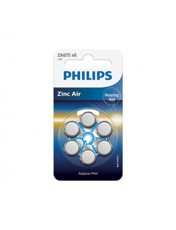 Philips ZA675 x6 PR44 İşitme Cihazı 1.4V Pil 6lı Paket 75 Numara