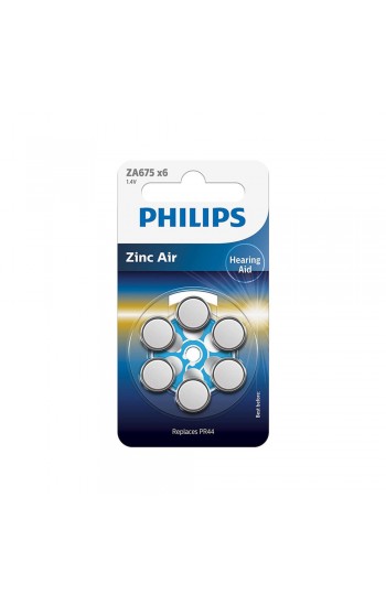 Philips ZA675 x6 PR44 İşitme Cihazı 1.4V Pil 6lı Paket 75 Numara…