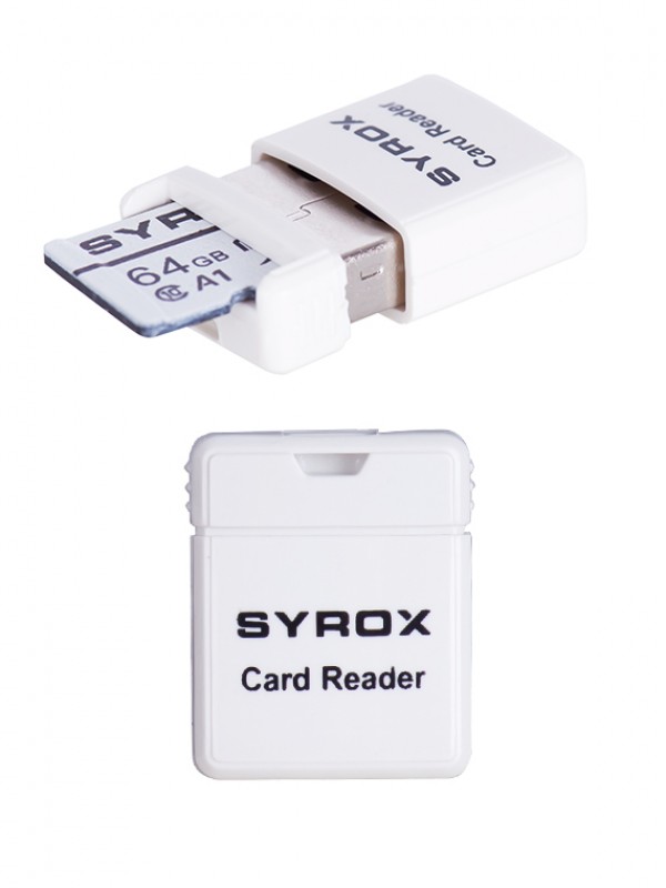 Syrox DT20 Micro SD Mini Kart Okuyucu USB-Micro SD - Beyaz…