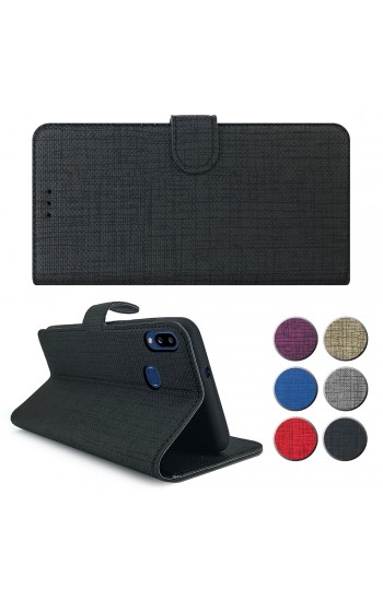 Huawei Y7 2019 Kılıf FitCase Fabric Kapaklı Cüzdanlı…