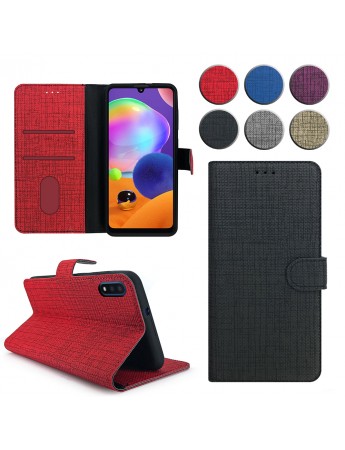 Huawei Y6 2019 Kılıf FitCase Fabric Kapaklı Cüzdanlı