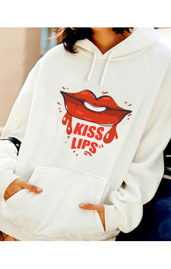 Kiss Lips Dudak Baskılı Sweat…