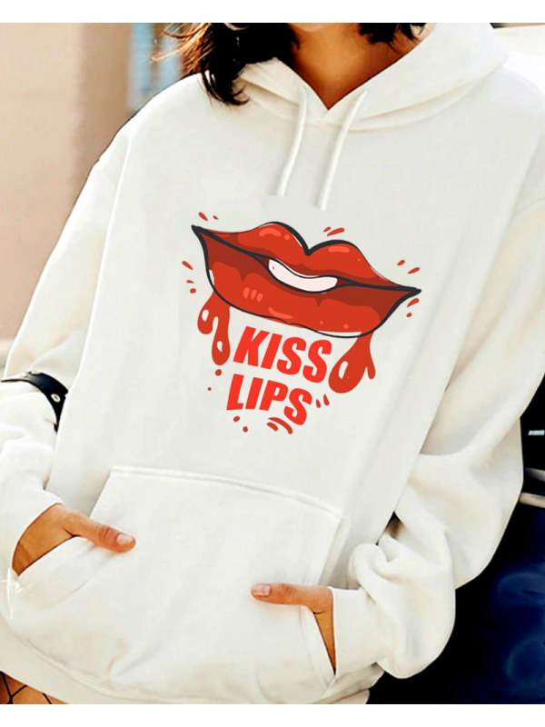 Kiss Lips Dudak Baskılı Sweat…