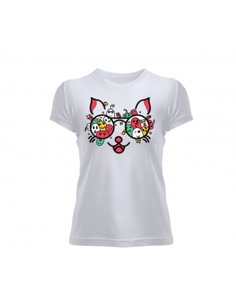 Kedi Baskılı Kadın T-shirt