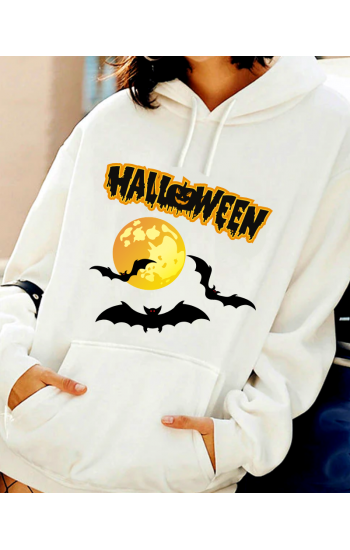 Halloween baskılı kadın sweat…