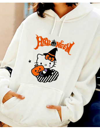 Halloween baskılı kadın sweat 03