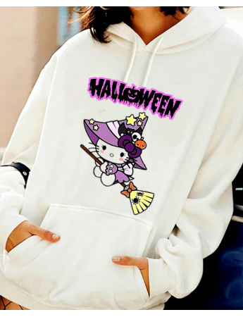 Halloween baskılı kadın sweat 05