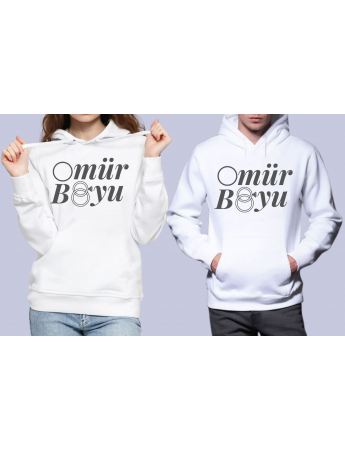 Ömür boyu baskılı sweat - Sevgili Kombini