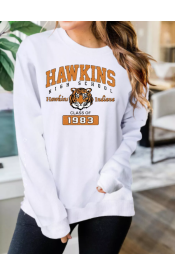 Hawkins baskılı kadın sweat…