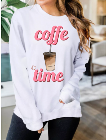 Coffe Baskılı Kadın Sweat 00