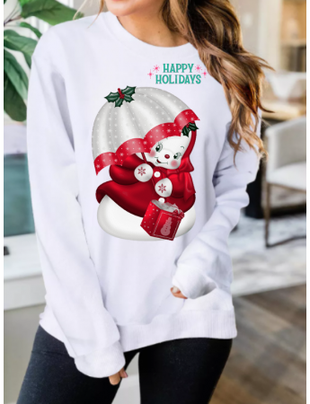 Happy Holidays Baskılı Kadın Sweatshirt