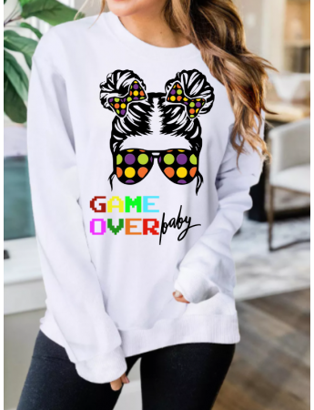 Game Over Baskılı Sweatshirt