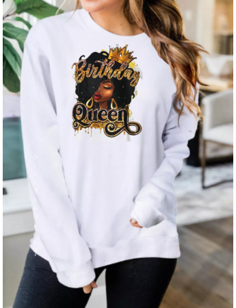 Queen baskılı sweatshirt