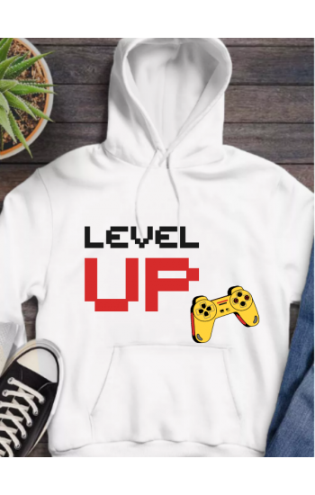 Level Up  baskılı erkek sweat…