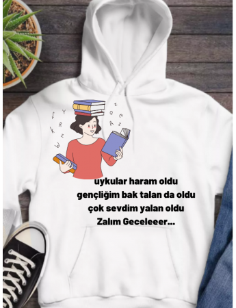 Uykular haram oldu  baskılı erkek sweat