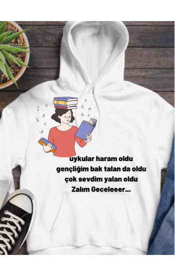 Uykular haram oldu  baskılı erkek sweat…