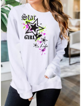 Star girl baskılı kadın sweat