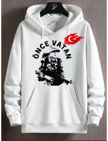 Önce vatan baskılı erkek sweat