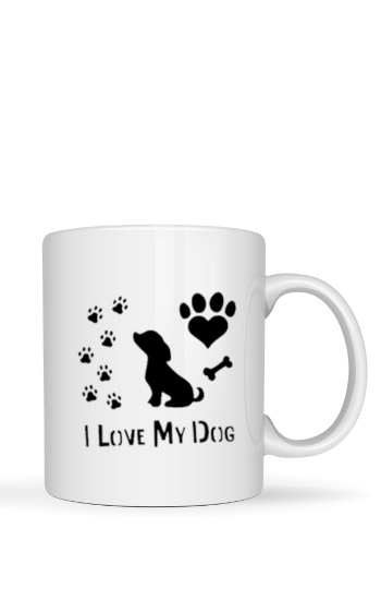 I Love My Dog Baskılı Kupa Beyaz…