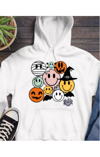 Hallaween ve emoji baskılı kadın sweat  HN COLLECTION…